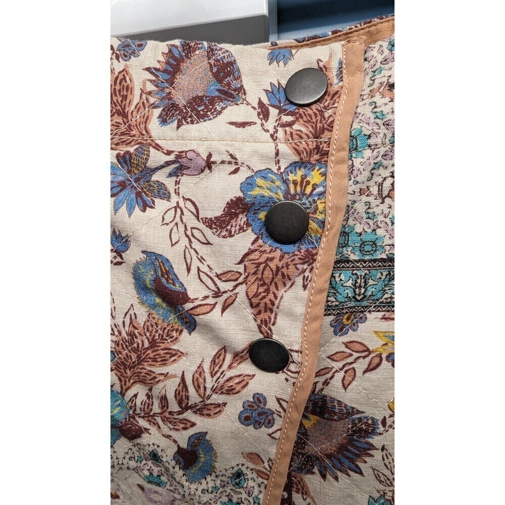 NWT $128 FREE‎ PEOPLE Mad Love Quilted Patchwork Floral Wrap Skirt Size 4 - Picture 3 of 12